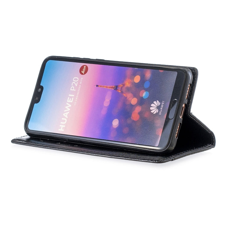 For Huawei  P20 Copper Buckle Nappa Texture Horizontal Flip Leather Case , with Holder & Card Slots & Wallet