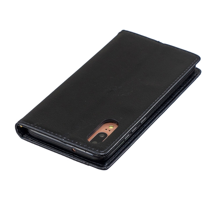 For Huawei  P20 Copper Buckle Nappa Texture Horizontal Flip Leather Case , with Holder & Card Slots & Wallet