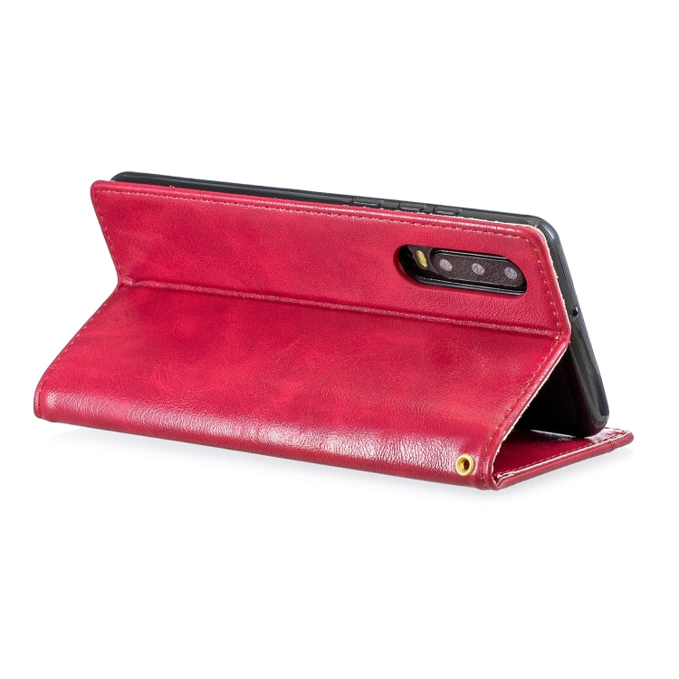 For Huawei  P30 Copper Buckle Nappa Texture Horizontal Flip Leather Case , with Holder & Card Slots & Wallet