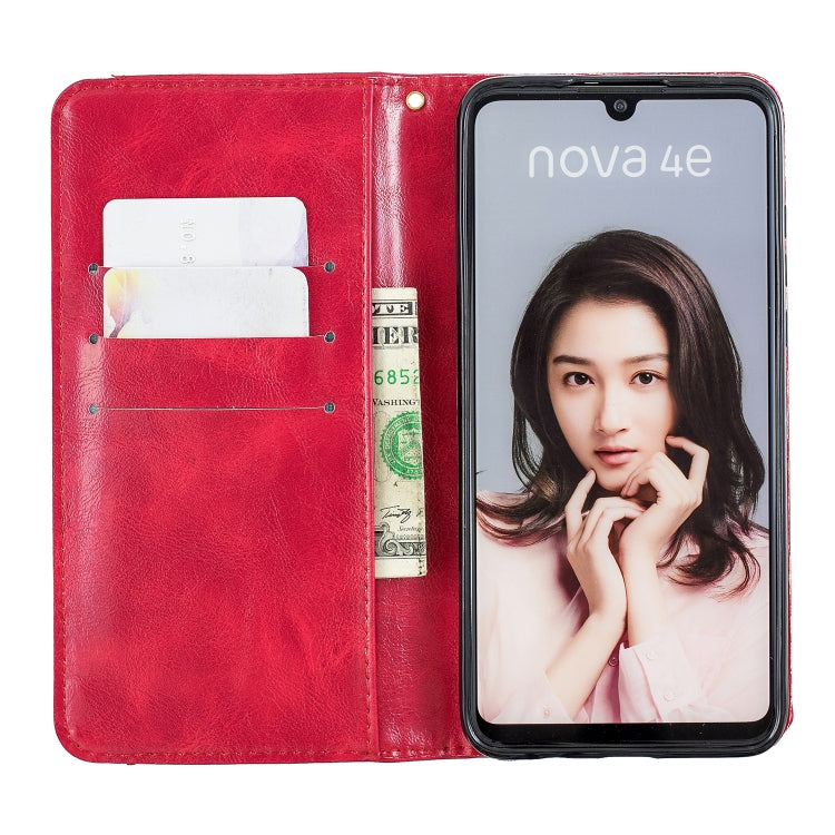 For Huawei P30 Lite Copper Buckle Nappa Texture Horizontal Flip Leather Case , with Holder & Card Slots & Wallet
