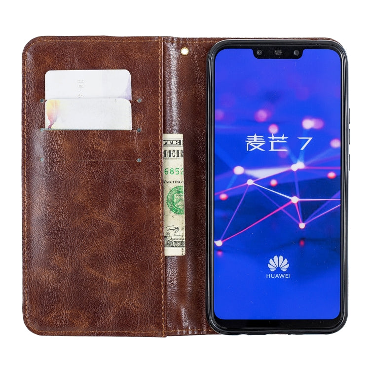 For Huawei  Mate 20 Lite Copper Buckle Nappa Texture Horizontal Flip Leather Case , with Holder & Card Slots & Wallet