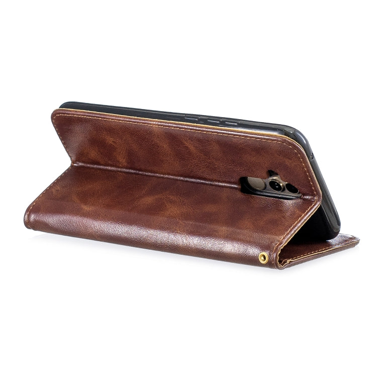 For Huawei  Mate 20 Lite Copper Buckle Nappa Texture Horizontal Flip Leather Case , with Holder & Card Slots & Wallet