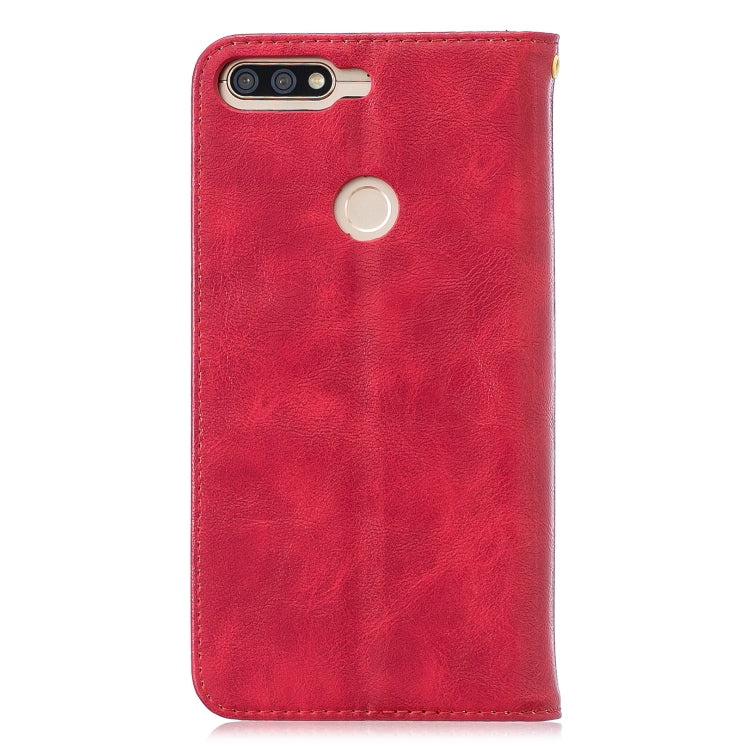 For Huawei Honor 7C Copper Buckle Nappa Texture Horizontal Flip Leather Case , with Holder & Card Slots & Wallet