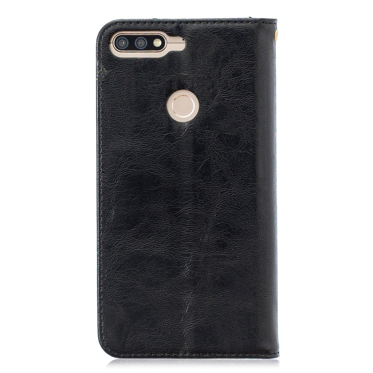 For Huawei Honor 7C Copper Buckle Nappa Texture Horizontal Flip Leather Case , with Holder & Card Slots & Wallet