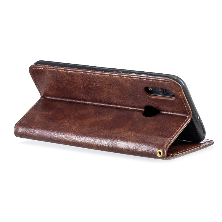 For Huawei Honor 10 Lite Copper Buckle Nappa Texture Horizontal Flip Leather Case , with Holder & Card Slots & Wallet