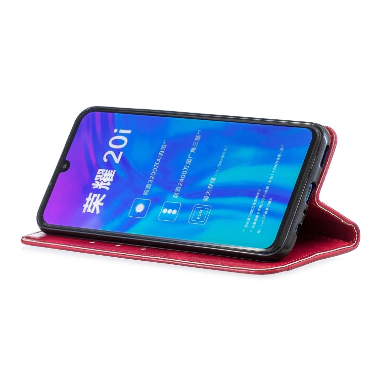 For Huawei Honor 10i Copper Buckle Nappa Texture Horizontal Flip Leather Case , with Holder & Card Slots & Wallet