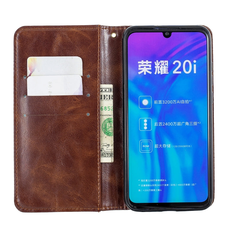For Huawei Honor 10i Copper Buckle Nappa Texture Horizontal Flip Leather Case , with Holder & Card Slots & Wallet