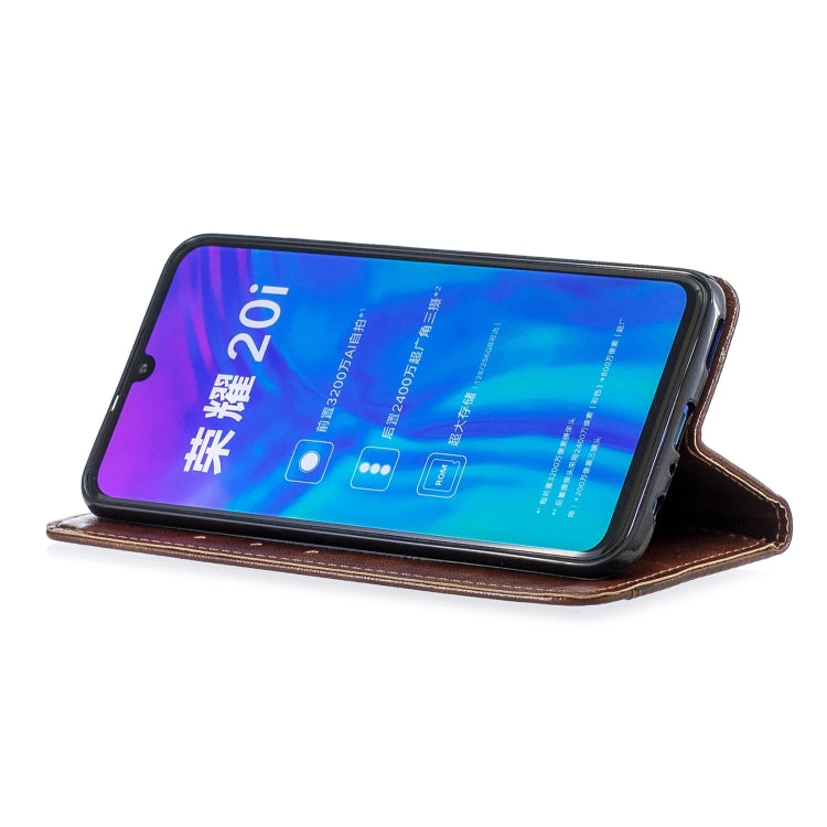 For Huawei Honor 10i Copper Buckle Nappa Texture Horizontal Flip Leather Case , with Holder & Card Slots & Wallet