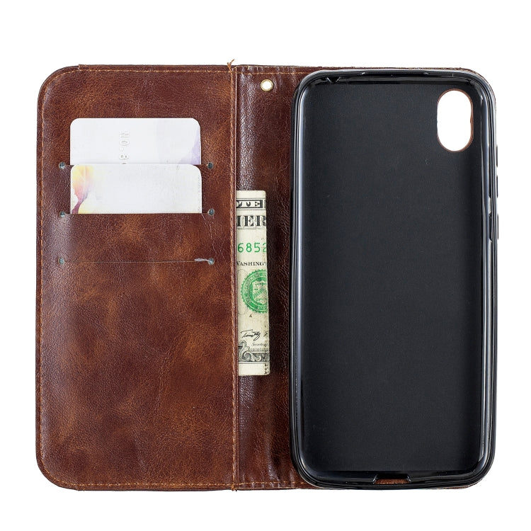 For Huawei  Y5 2019 Copper Buckle Nappa Texture Horizontal Flip Leather Case , with Holder & Card Slots & Wallet