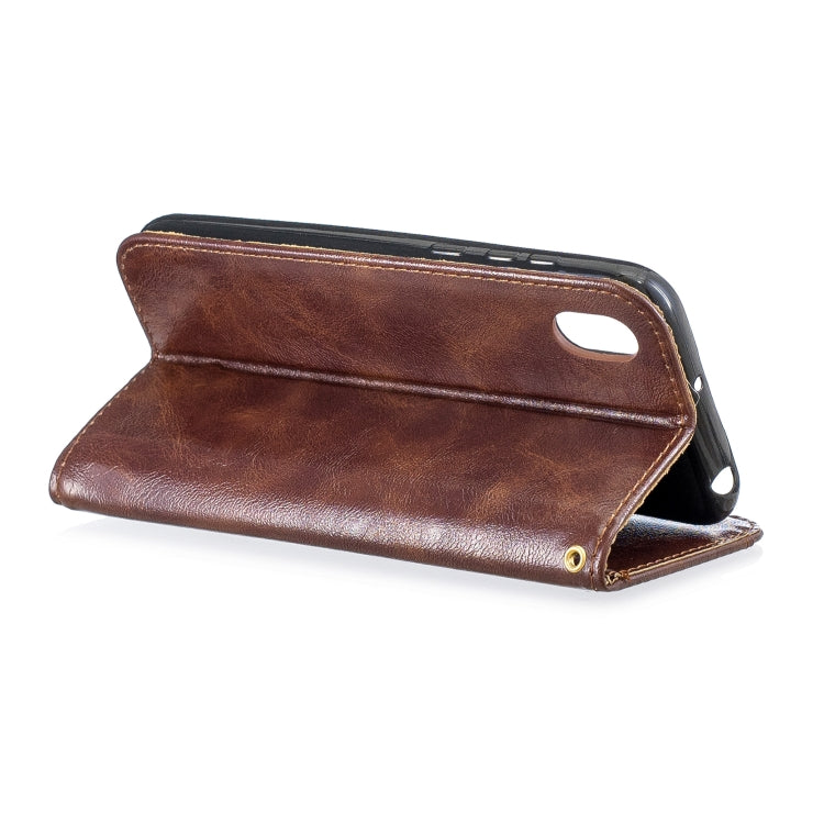 For Huawei  Y5 2019 Copper Buckle Nappa Texture Horizontal Flip Leather Case , with Holder & Card Slots & Wallet