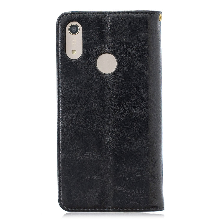 For Huawei  Y6 2019 Copper Buckle Nappa Texture Horizontal Flip Leather Case , with Holder & Card Slots & Wallet