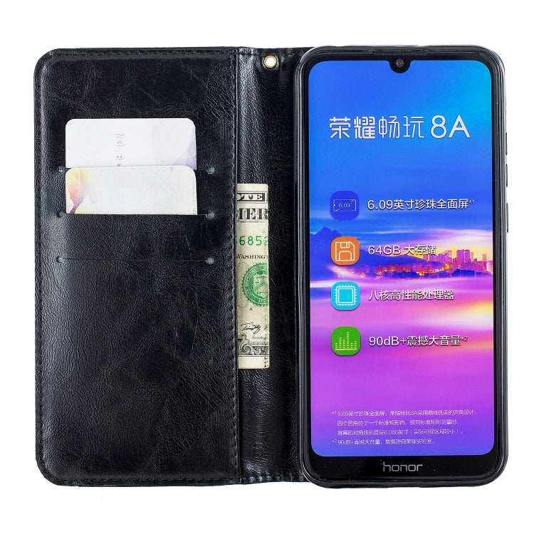 For Huawei  Y6 2019 Copper Buckle Nappa Texture Horizontal Flip Leather Case , with Holder & Card Slots & Wallet