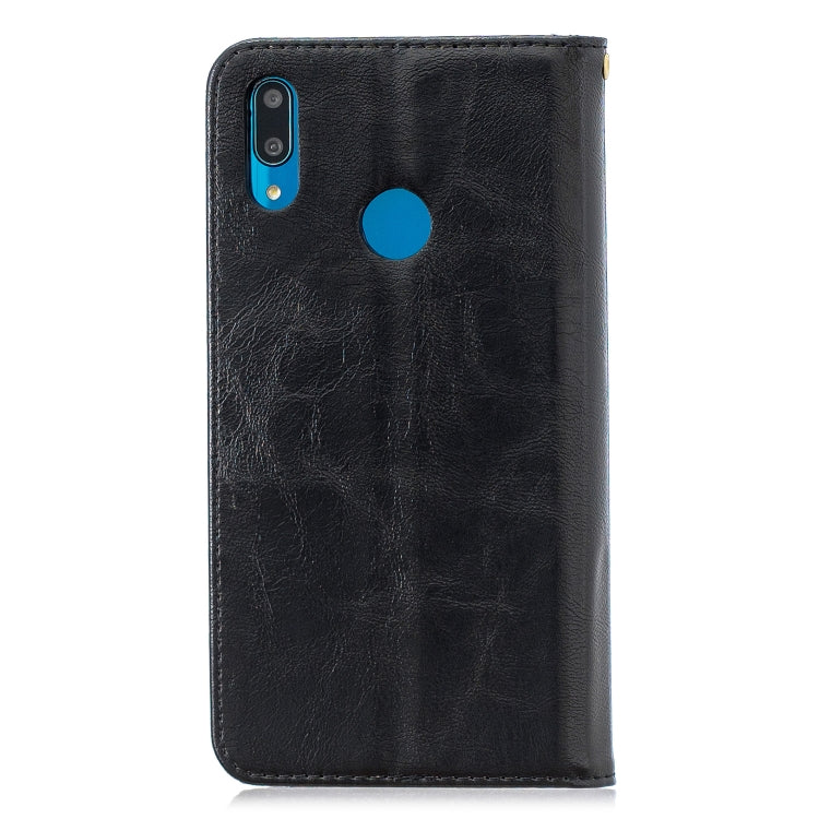 For Huawei  Y7 2019 Copper Buckle Nappa Texture Horizontal Flip Leather Case , with Holder & Card Slots & Wallet