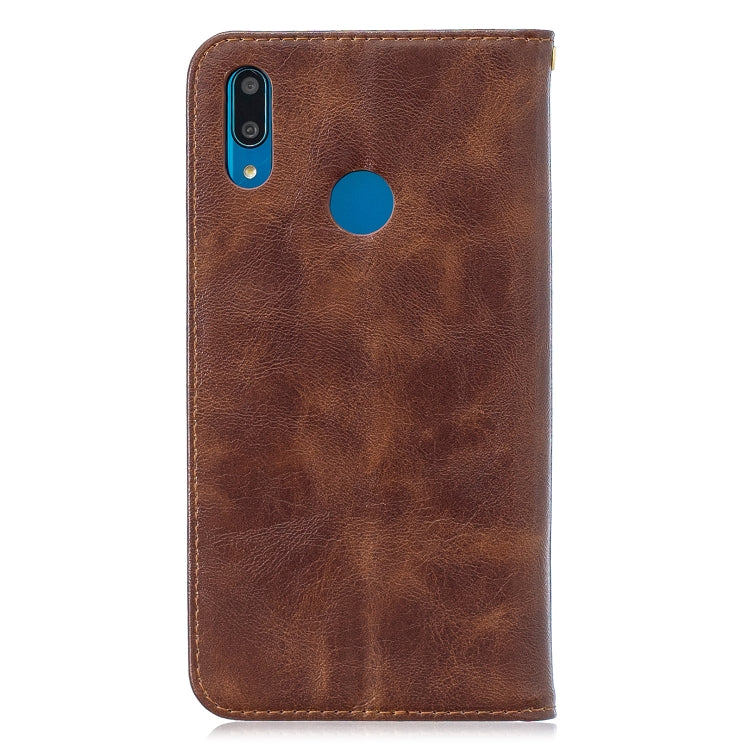For Huawei  Y7 2019 Copper Buckle Nappa Texture Horizontal Flip Leather Case , with Holder & Card Slots & Wallet