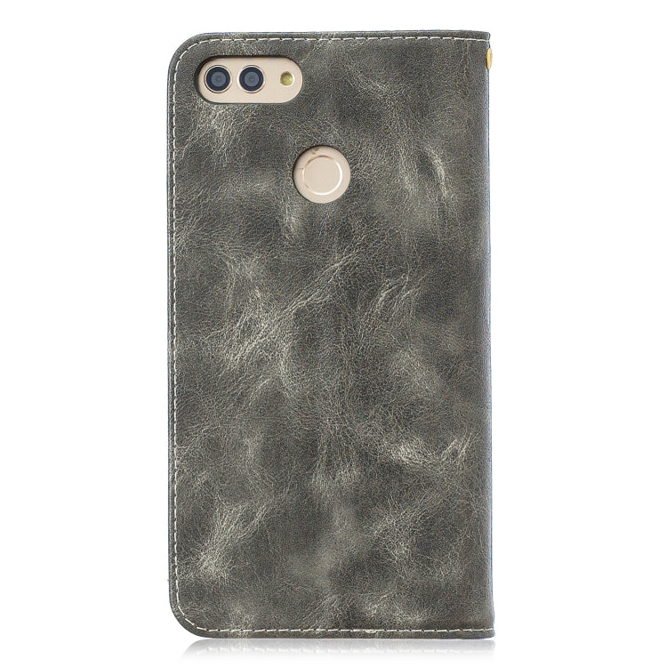 For Huawei  Y9 2018 Copper Buckle Nappa Texture Horizontal Flip Leather Case , with Holder & Card Slots & Wallet