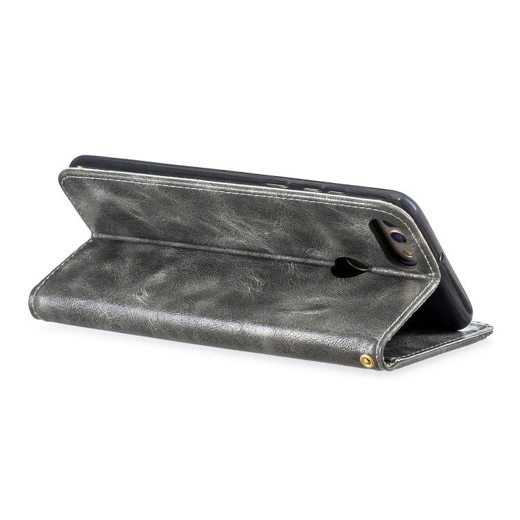 For Huawei  Y9 2018 Copper Buckle Nappa Texture Horizontal Flip Leather Case , with Holder & Card Slots & Wallet