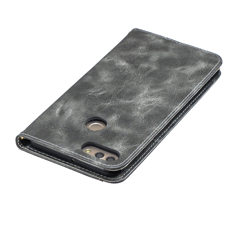 For Huawei  Y9 2018 Copper Buckle Nappa Texture Horizontal Flip Leather Case , with Holder & Card Slots & Wallet