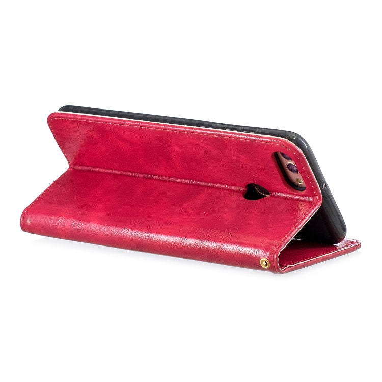 For Huawei  Y9 2018 Copper Buckle Nappa Texture Horizontal Flip Leather Case , with Holder & Card Slots & Wallet