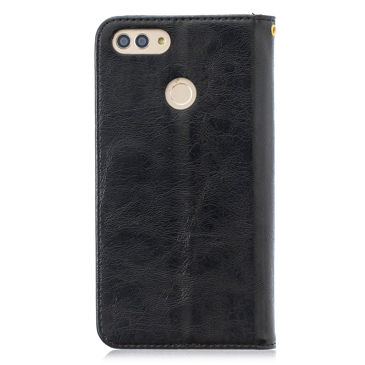 For Huawei  Y9 2018 Copper Buckle Nappa Texture Horizontal Flip Leather Case , with Holder & Card Slots & Wallet