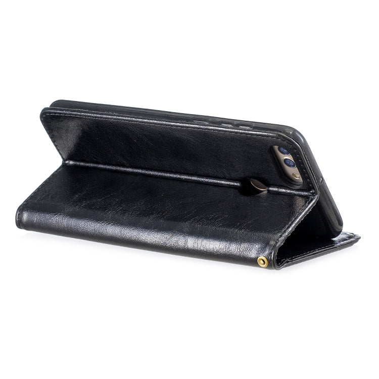 For Huawei  Y9 2018 Copper Buckle Nappa Texture Horizontal Flip Leather Case , with Holder & Card Slots & Wallet