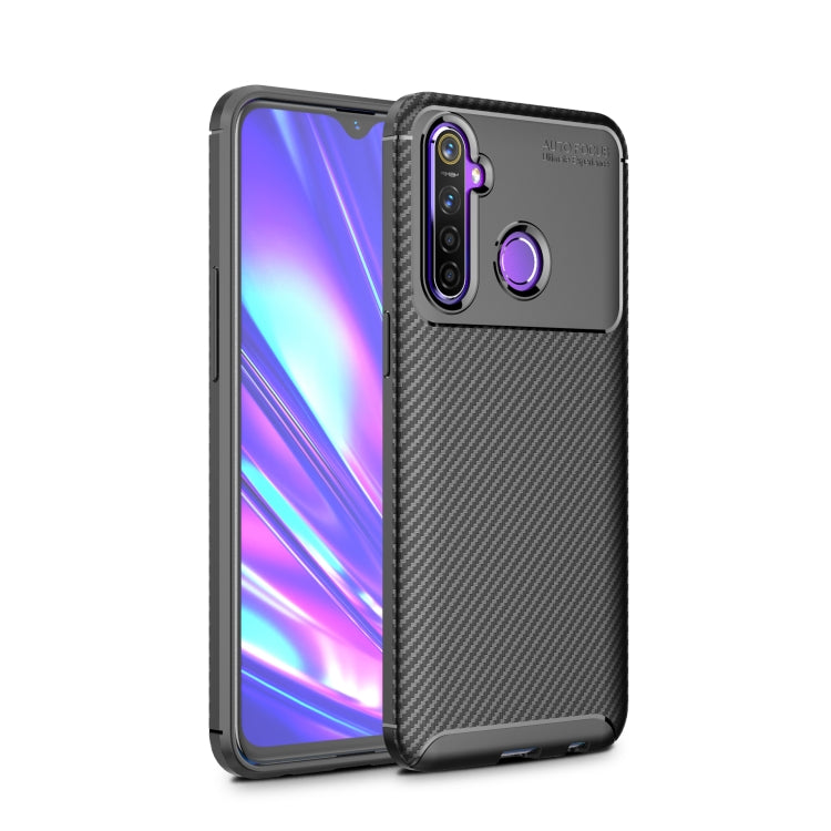 For OPPO Realme 5 Carbon Fiber Texture Shockproof TPU Case