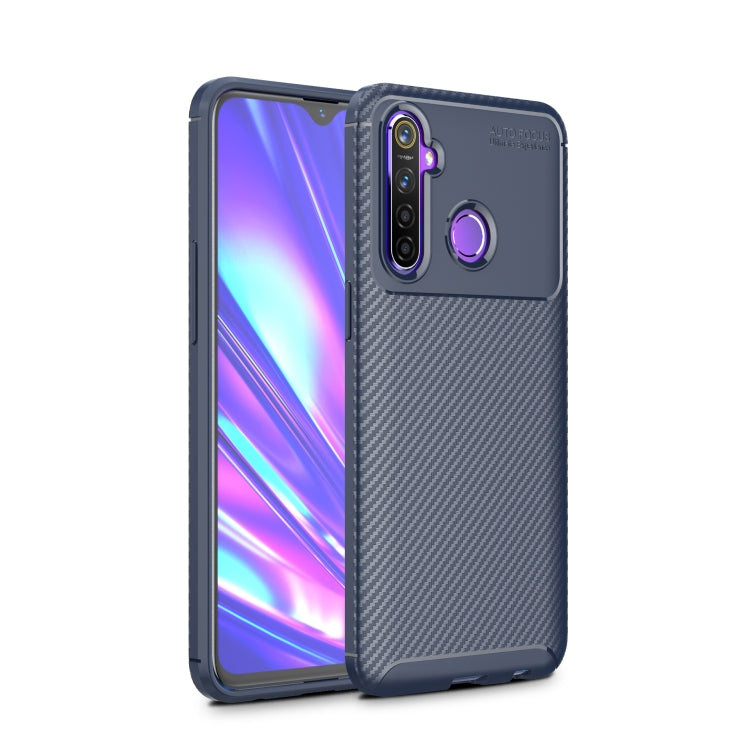 For OPPO Realme 5 Carbon Fiber Texture Shockproof TPU Case