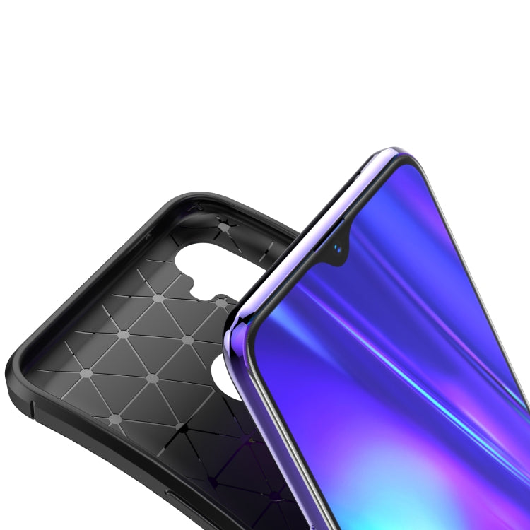 For OPPO Realme 5 Pro Carbon Fiber Texture Shockproof TPU Case