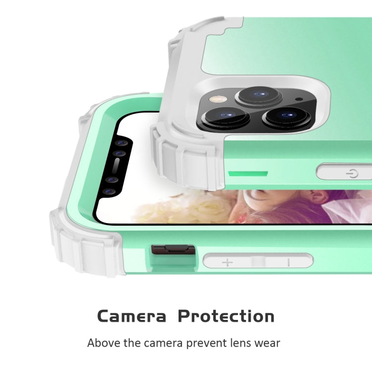 For iPhone 11 Pro PC+ Silicone Three-piece Anti-drop Mobile Phone Protective Back Cover