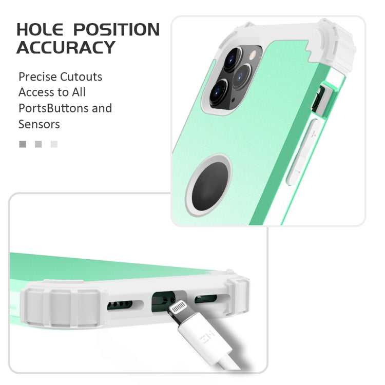 For iPhone 11 Pro PC+ Silicone Three-piece Anti-drop Mobile Phone Protective Back Cover