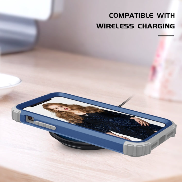For iPhone 11 Pro PC+ Silicone Three-piece Anti-drop Mobile Phone Protective Back Cover