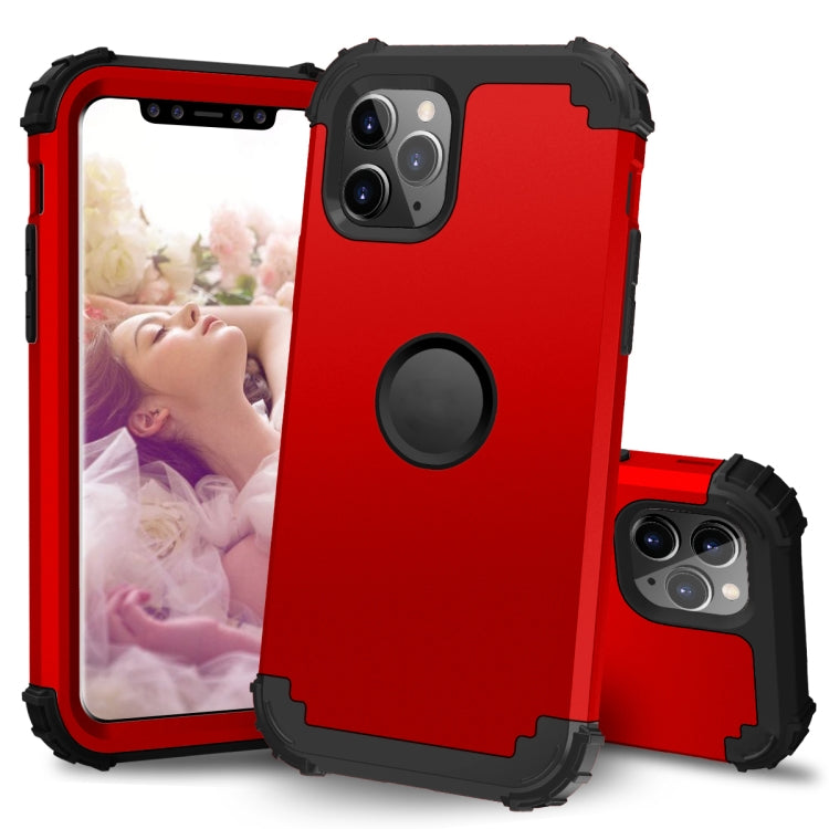 For iPhone 11 Pro PC+ Silicone Three-piece Anti-drop Mobile Phone Protective Back Cover