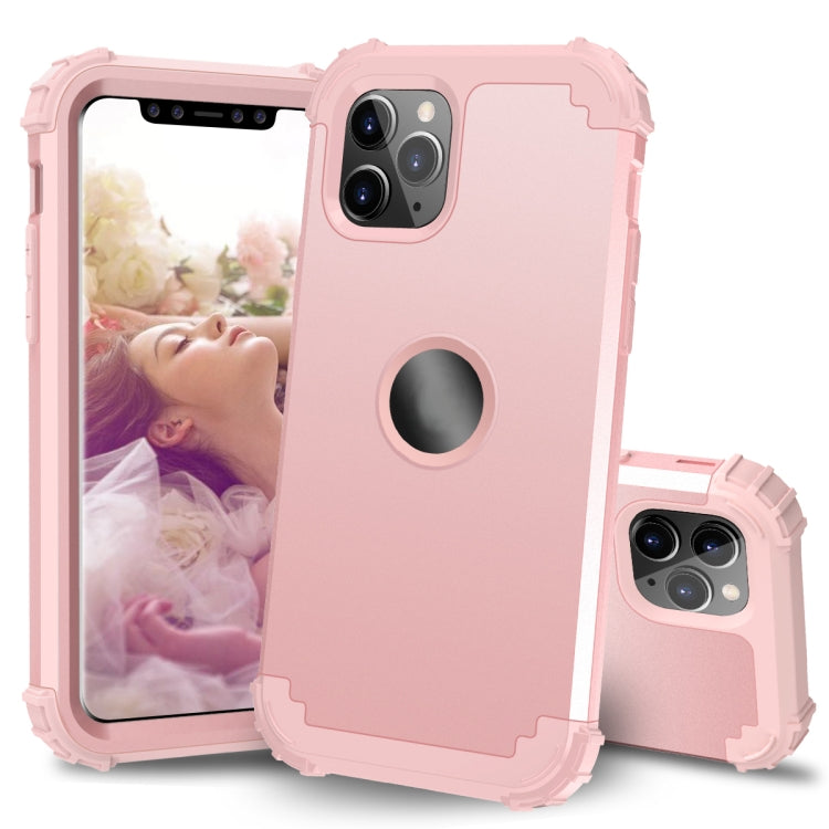 For iPhone 11 Pro PC+ Silicone Three-piece Anti-drop Mobile Phone Protective Back Cover