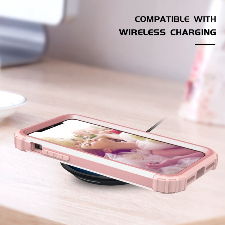 For iPhone 11 Pro PC+ Silicone Three-piece Anti-drop Mobile Phone Protective Back Cover
