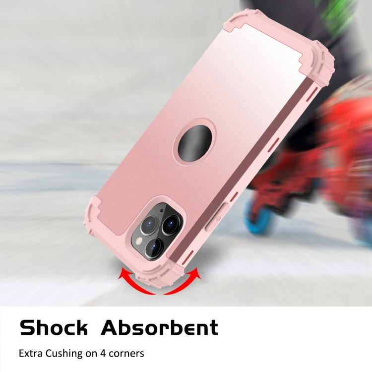 For iPhone 11 Pro PC+ Silicone Three-piece Anti-drop Mobile Phone Protective Back Cover