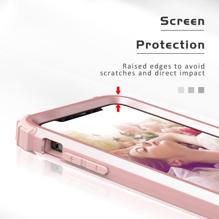 For iPhone 11 Pro PC+ Silicone Three-piece Anti-drop Mobile Phone Protective Back Cover
