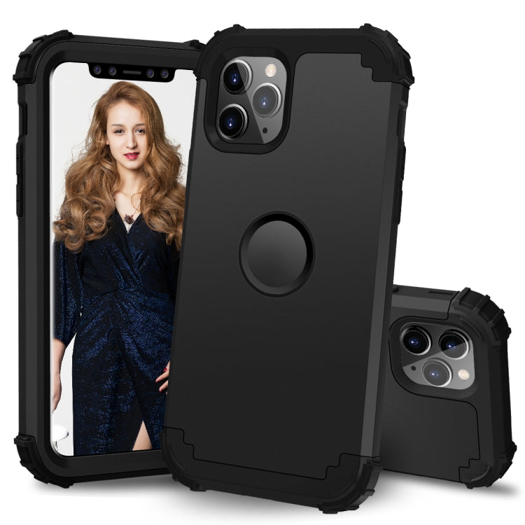 For iPhone 11 Pro PC+ Silicone Three-piece Anti-drop Mobile Phone Protective Back Cover