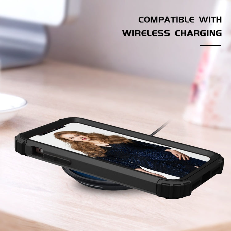 For iPhone 11 Pro PC+ Silicone Three-piece Anti-drop Mobile Phone Protective Back Cover