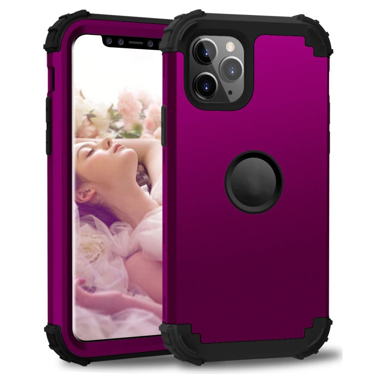 For iPhone 11 Pro PC+ Silicone Three-piece Anti-drop Mobile Phone Protective Back Cover