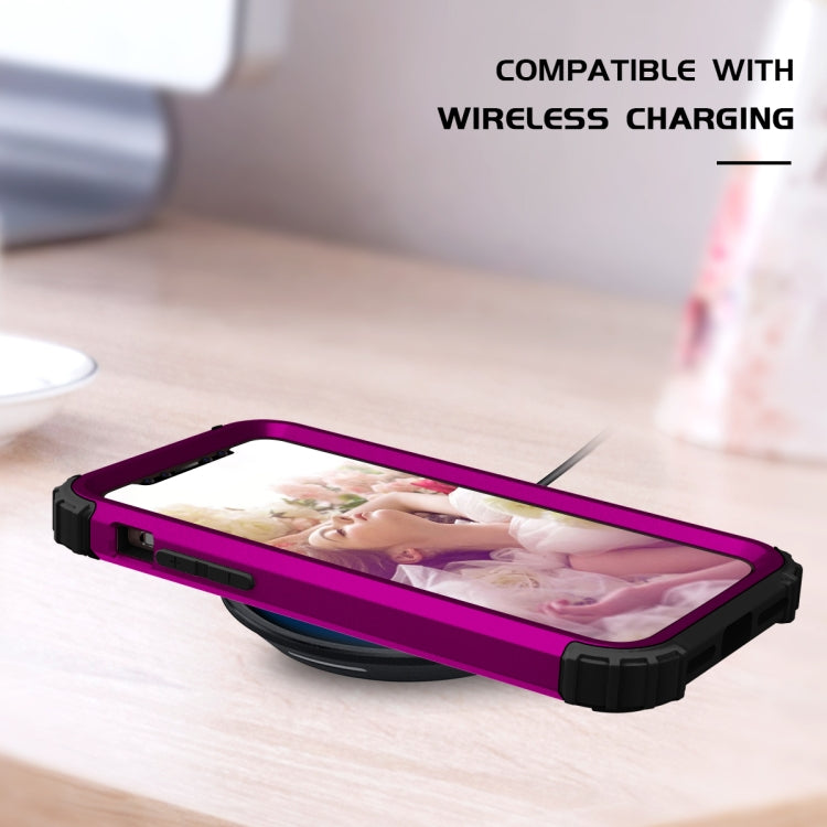 For iPhone 11 Pro PC+ Silicone Three-piece Anti-drop Mobile Phone Protective Back Cover