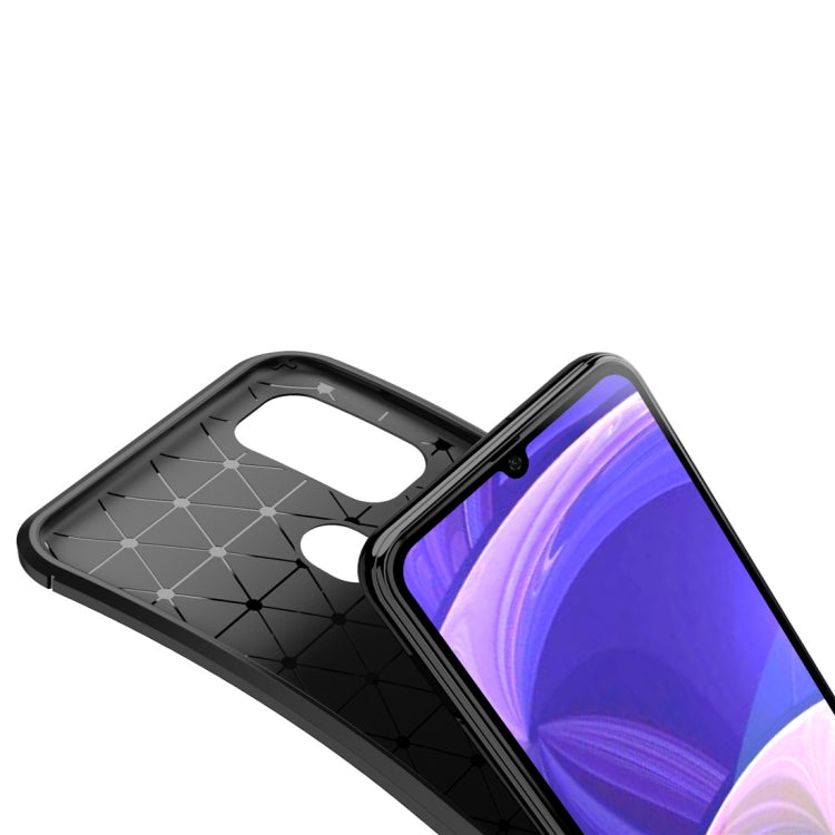 For Galaxy M30s Beetle Series Carbon Fiber Texture Shockproof TPU Case