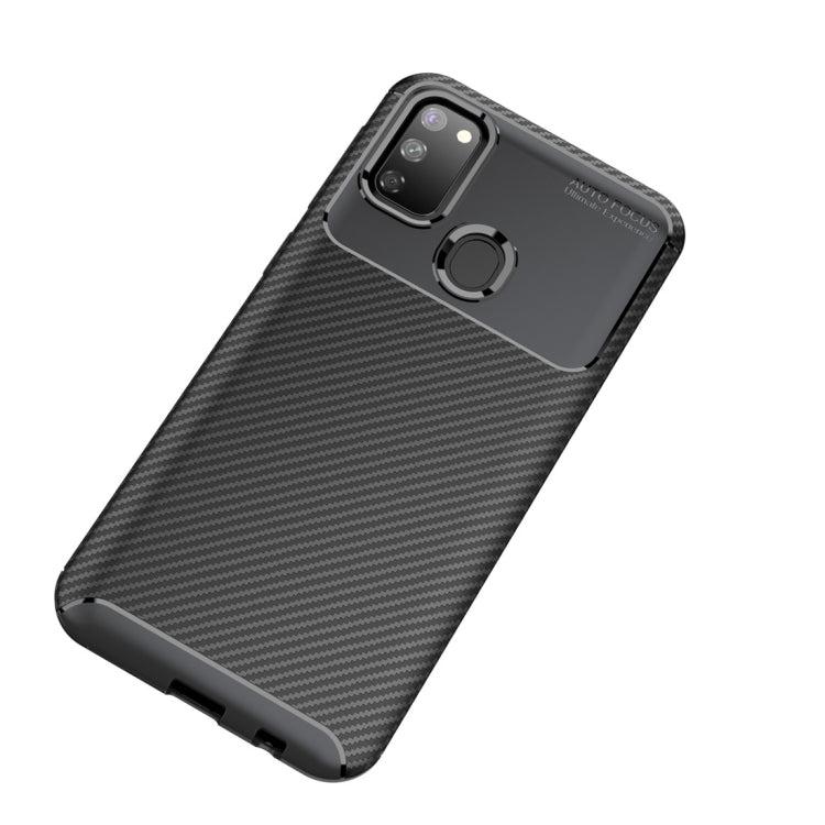 For Galaxy M30s Beetle Series Carbon Fiber Texture Shockproof TPU Case