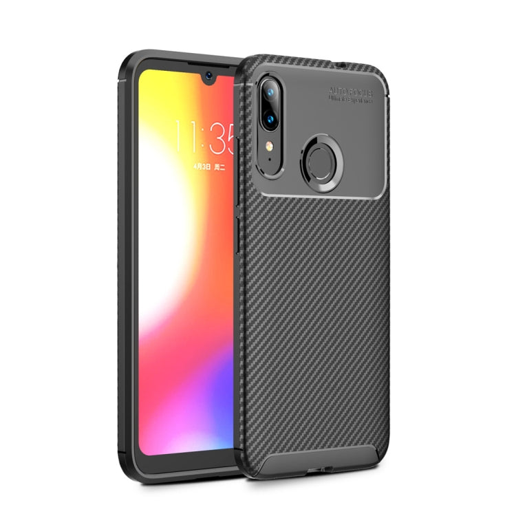 For Moto E6 Plus Beetle Series Carbon Fiber Texture Shockproof TPU Case