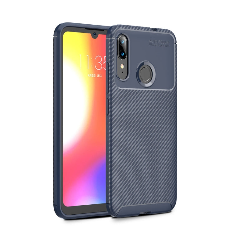 For Moto E6 Plus Beetle Series Carbon Fiber Texture Shockproof TPU Case