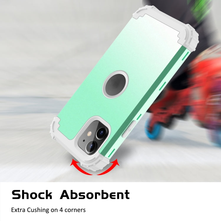 For iPhone 11 PC+ Silicone Three-piece Anti-drop Mobile Phone Protective Back Cover