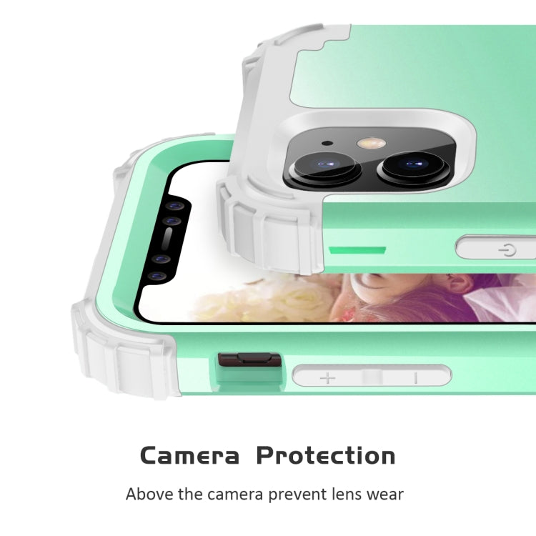 For iPhone 11 PC+ Silicone Three-piece Anti-drop Mobile Phone Protective Back Cover