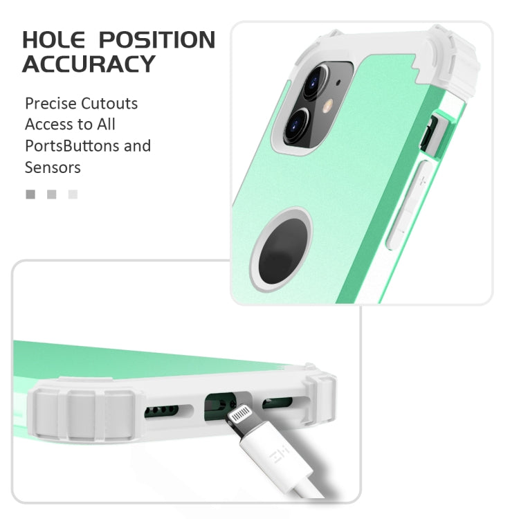 For iPhone 11 PC+ Silicone Three-piece Anti-drop Mobile Phone Protective Back Cover