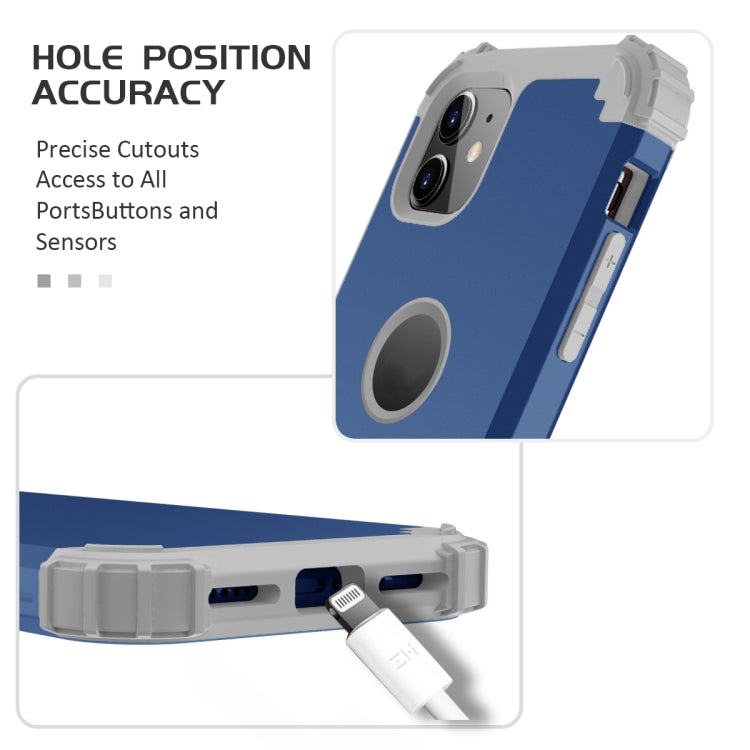 For iPhone 11 PC+ Silicone Three-piece Anti-drop Mobile Phone Protective Back Cover