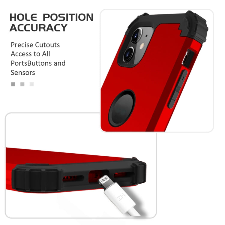 For iPhone 11 PC+ Silicone Three-piece Anti-drop Mobile Phone Protective Back Cover
