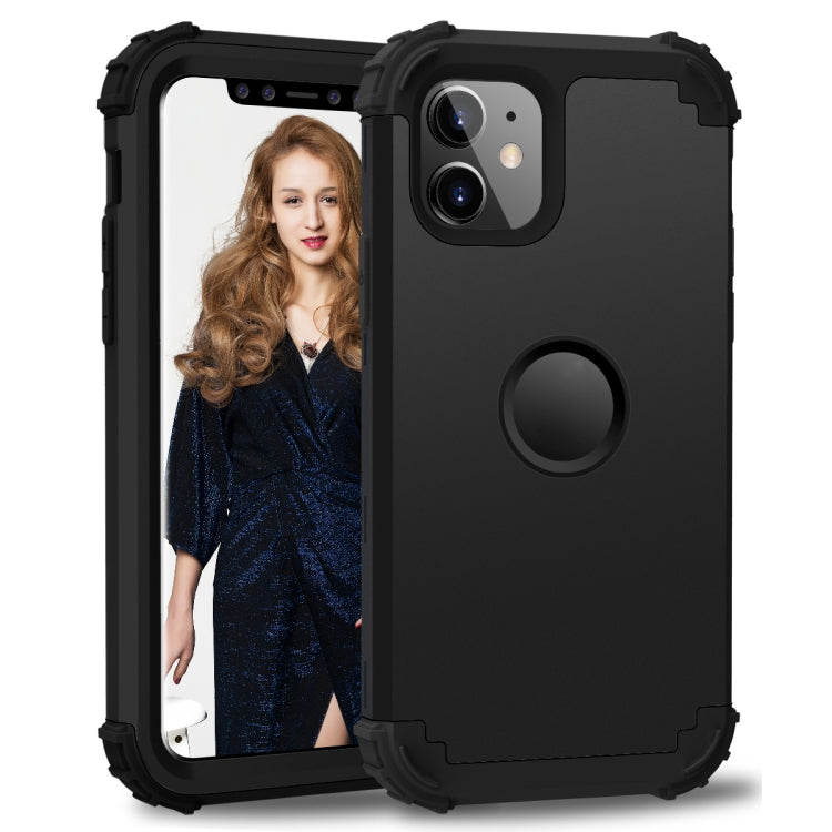 For iPhone 11 PC+ Silicone Three-piece Anti-drop Mobile Phone Protective Back Cover