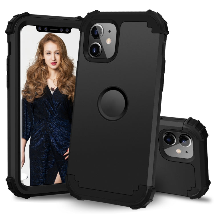 For iPhone 11 PC+ Silicone Three-piece Anti-drop Mobile Phone Protective Back Cover